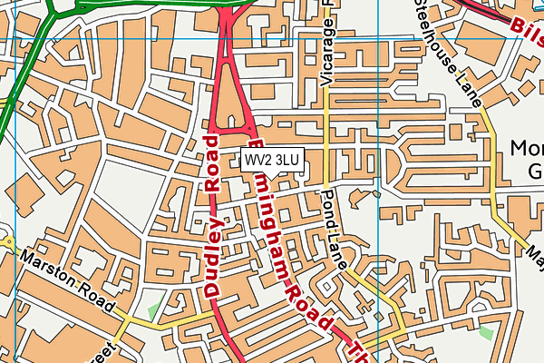 WV2 3LU map - OS VectorMap District (Ordnance Survey)