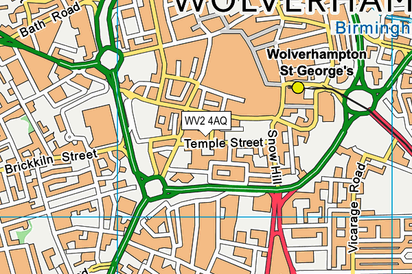WV2 4AQ map - OS VectorMap District (Ordnance Survey)