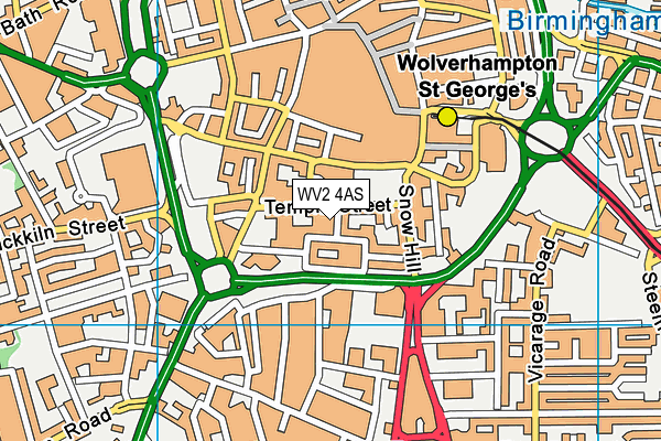 WV2 4AS map - OS VectorMap District (Ordnance Survey)