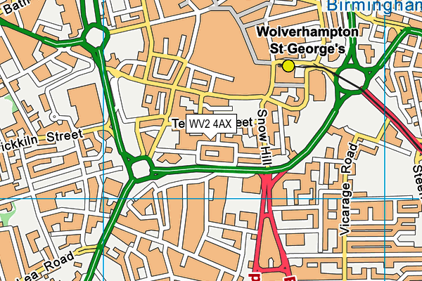 WV2 4AX map - OS VectorMap District (Ordnance Survey)