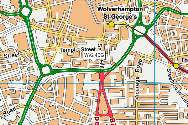 WV2 4DG map - OS VectorMap District (Ordnance Survey)