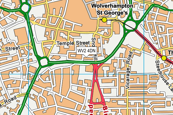 WV2 4DN map - OS VectorMap District (Ordnance Survey)