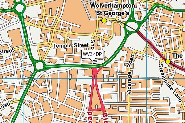 WV2 4DP map - OS VectorMap District (Ordnance Survey)