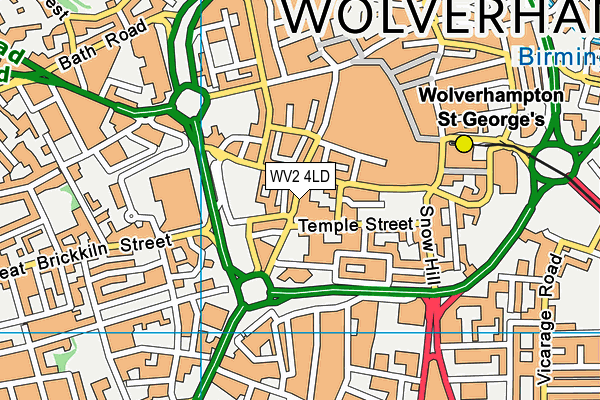 WV2 4LD map - OS VectorMap District (Ordnance Survey)