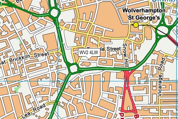 WV2 4LW map - OS VectorMap District (Ordnance Survey)