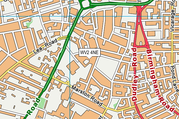 Graiseley Primary School map (WV2 4NE) - OS VectorMap District (Ordnance Survey)