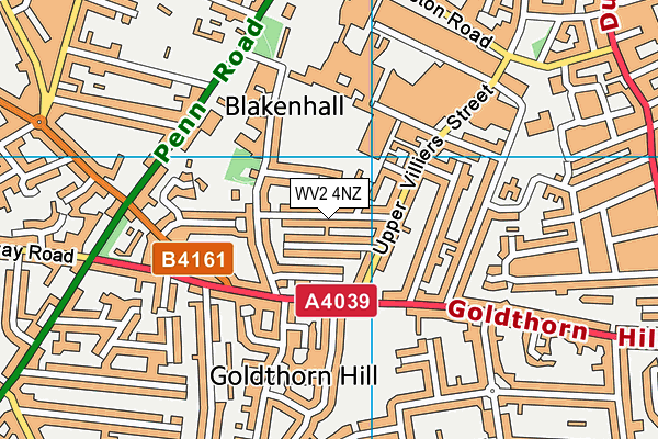 WV2 4NZ map - OS VectorMap District (Ordnance Survey)