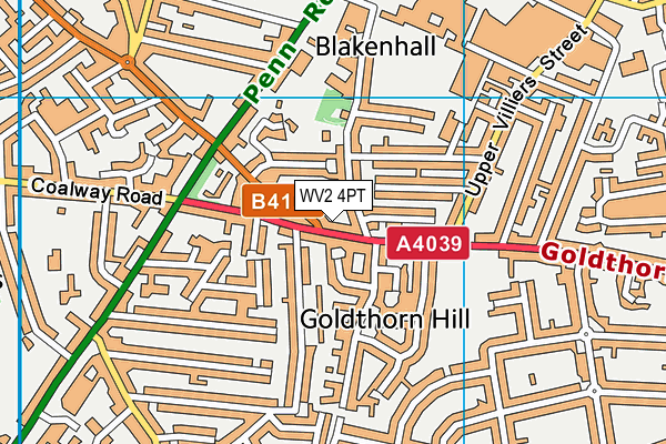 WV2 4PT map - OS VectorMap District (Ordnance Survey)