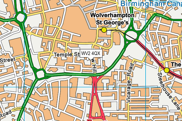 WV2 4QX map - OS VectorMap District (Ordnance Survey)