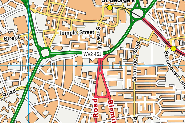 WV2 4SJ map - OS VectorMap District (Ordnance Survey)