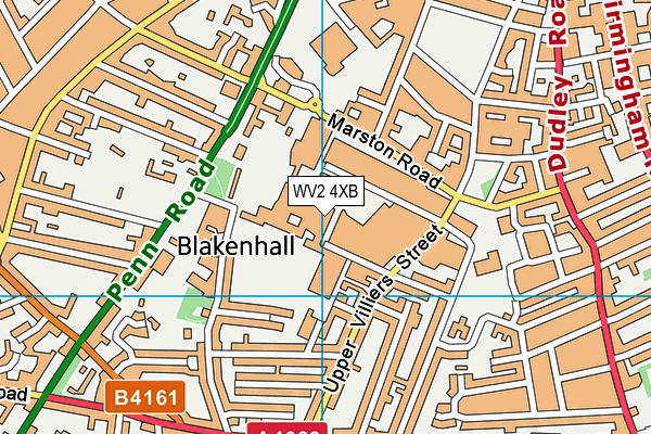 WV2 4XB map - OS VectorMap District (Ordnance Survey)