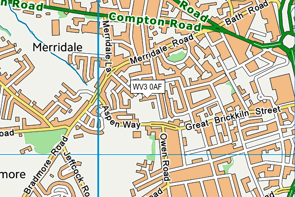 WV3 0AF map - OS VectorMap District (Ordnance Survey)