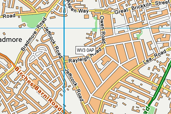 WV3 0AP map - OS VectorMap District (Ordnance Survey)