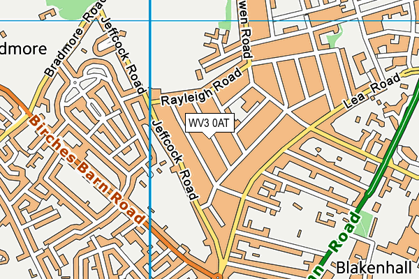WV3 0AT map - OS VectorMap District (Ordnance Survey)