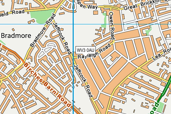 WV3 0AU map - OS VectorMap District (Ordnance Survey)