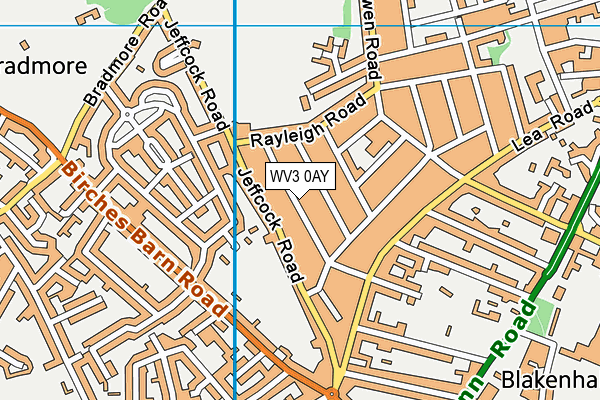 WV3 0AY map - OS VectorMap District (Ordnance Survey)