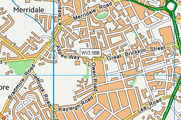 WV3 0BB map - OS VectorMap District (Ordnance Survey)