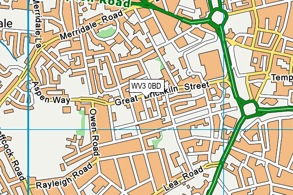 WV3 0BD map - OS VectorMap District (Ordnance Survey)