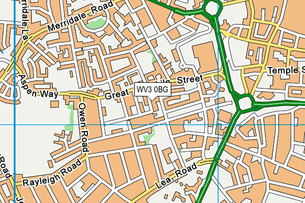 WV3 0BG map - OS VectorMap District (Ordnance Survey)