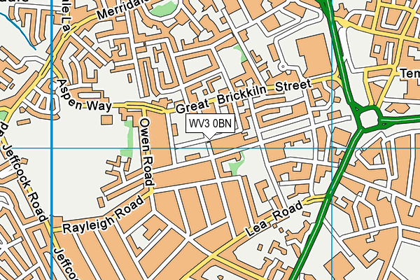 WV3 0BN map - OS VectorMap District (Ordnance Survey)