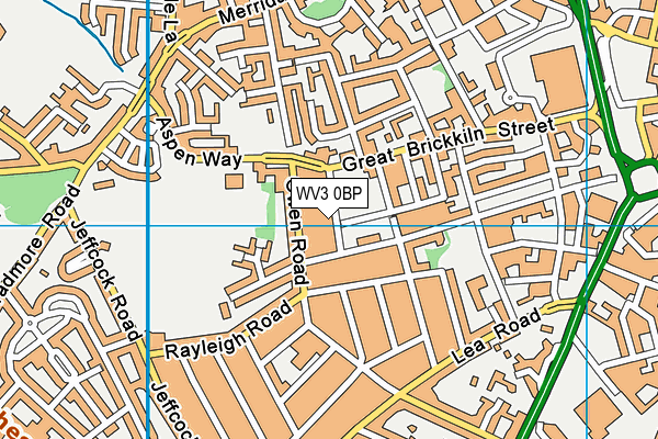 WV3 0BP map - OS VectorMap District (Ordnance Survey)