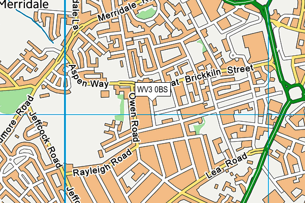 WV3 0BS map - OS VectorMap District (Ordnance Survey)