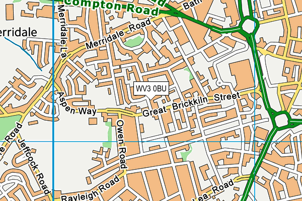 WV3 0BU map - OS VectorMap District (Ordnance Survey)