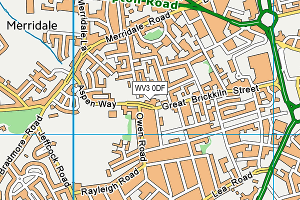 WV3 0DF map - OS VectorMap District (Ordnance Survey)