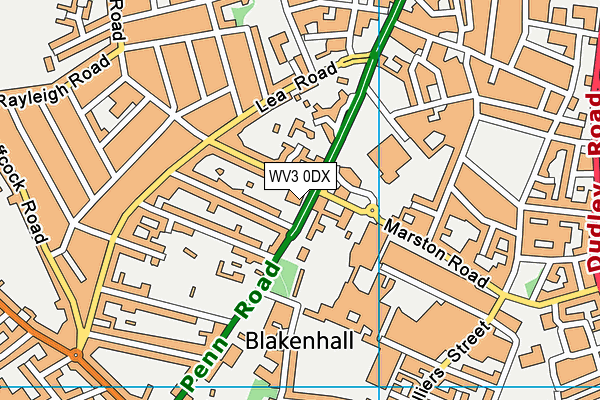 WV3 0DX map - OS VectorMap District (Ordnance Survey)