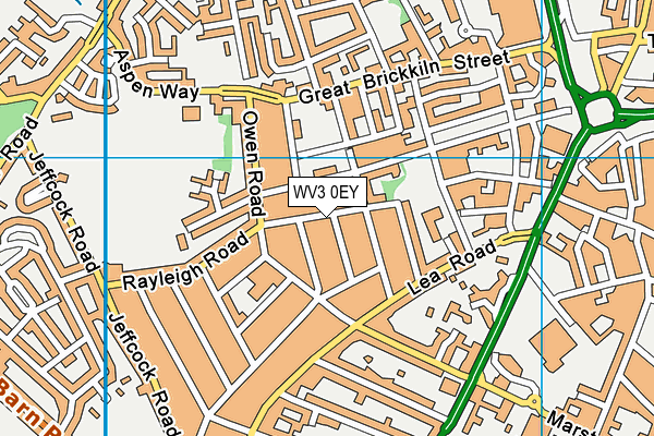 WV3 0EY map - OS VectorMap District (Ordnance Survey)