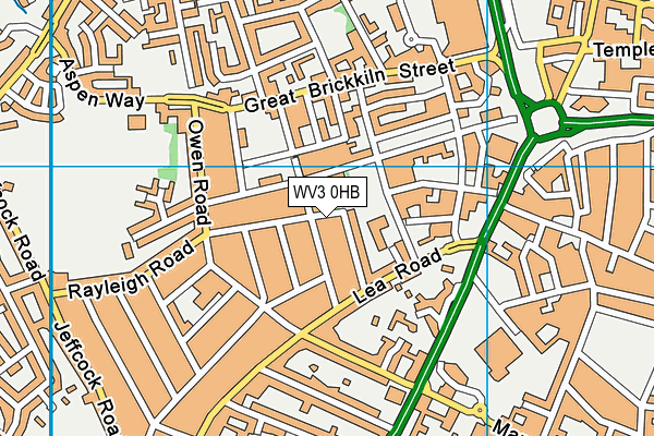 WV3 0HB map - OS VectorMap District (Ordnance Survey)