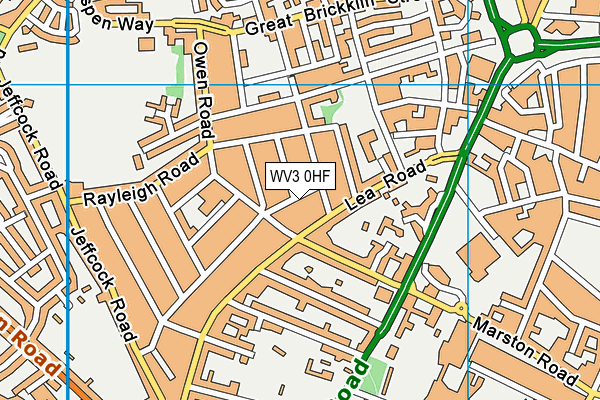 WV3 0HF map - OS VectorMap District (Ordnance Survey)