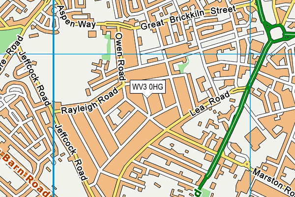 WV3 0HG map - OS VectorMap District (Ordnance Survey)