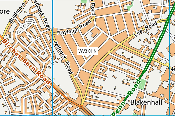 WV3 0HN map - OS VectorMap District (Ordnance Survey)