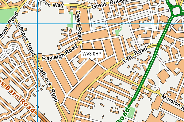 WV3 0HP map - OS VectorMap District (Ordnance Survey)