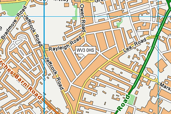 WV3 0HS map - OS VectorMap District (Ordnance Survey)