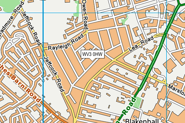 WV3 0HW map - OS VectorMap District (Ordnance Survey)