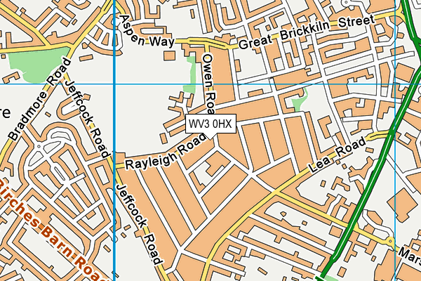 WV3 0HX map - OS VectorMap District (Ordnance Survey)