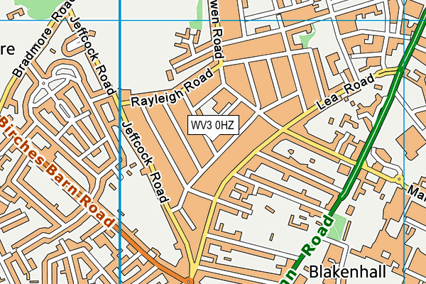 WV3 0HZ map - OS VectorMap District (Ordnance Survey)