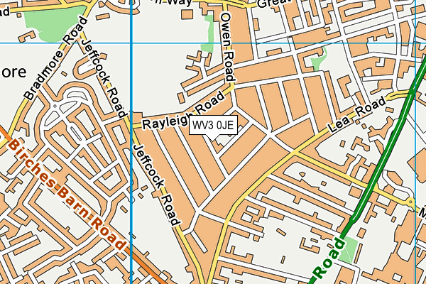 WV3 0JE map - OS VectorMap District (Ordnance Survey)