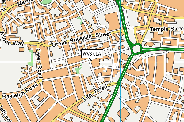 WV3 0LA map - OS VectorMap District (Ordnance Survey)