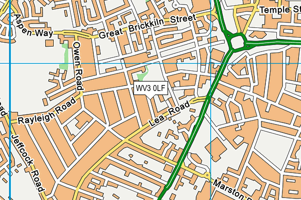 WV3 0LF map - OS VectorMap District (Ordnance Survey)