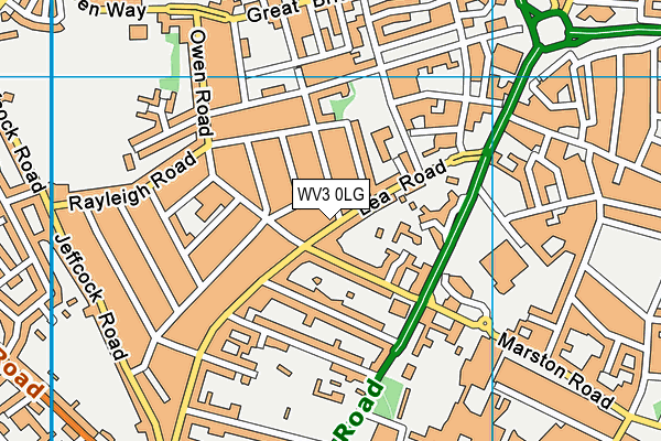 WV3 0LG map - OS VectorMap District (Ordnance Survey)