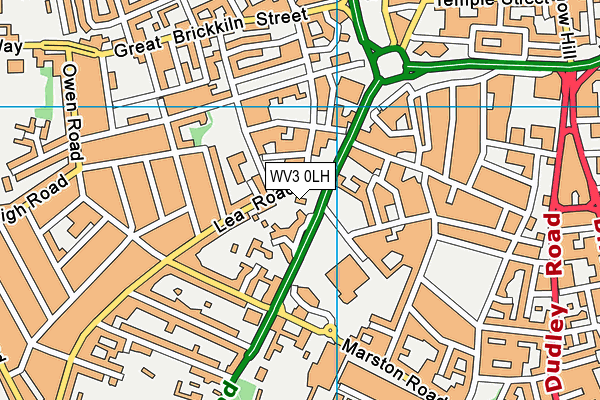 WV3 0LH map - OS VectorMap District (Ordnance Survey)