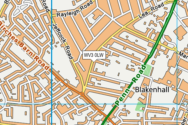 WV3 0LW map - OS VectorMap District (Ordnance Survey)