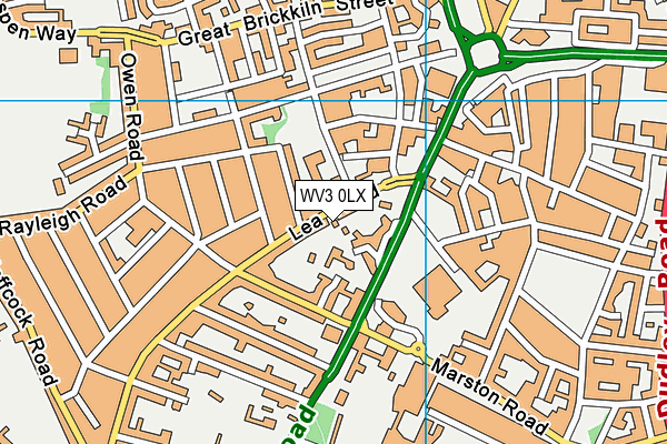 WV3 0LX map - OS VectorMap District (Ordnance Survey)