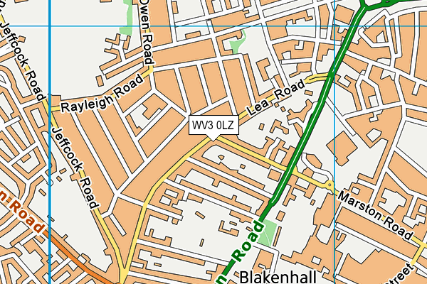 WV3 0LZ map - OS VectorMap District (Ordnance Survey)