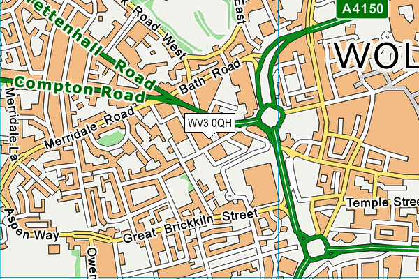 Wolverhampton Electricity Sport & Social Club map (WV3 0QH) - OS VectorMap District (Ordnance Survey)