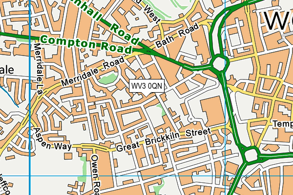 WV3 0QN map - OS VectorMap District (Ordnance Survey)