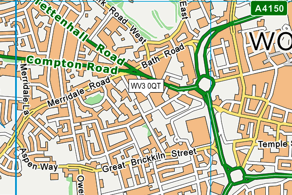 WV3 0QT map - OS VectorMap District (Ordnance Survey)